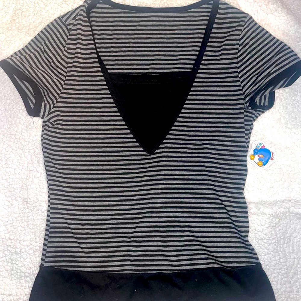 Black and gray Stripped shirt